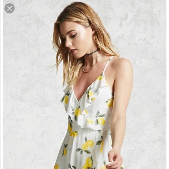 Forever 21 Faux-Wrap Lemon Dress - Picture 3 of 8